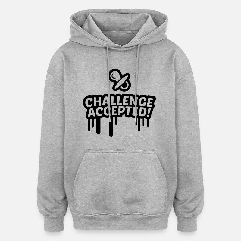 Dummy challenge accepted 1c. - Oversized Unisex Hoodie - heather grey