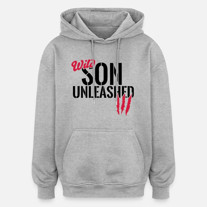 Wild son unleashed - Oversized Unisex Hoodie - heather grey