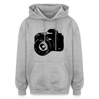 Appareil photo - Sweat à capuche oversize unisexe - gris chiné - Devant - Noah (186cm)