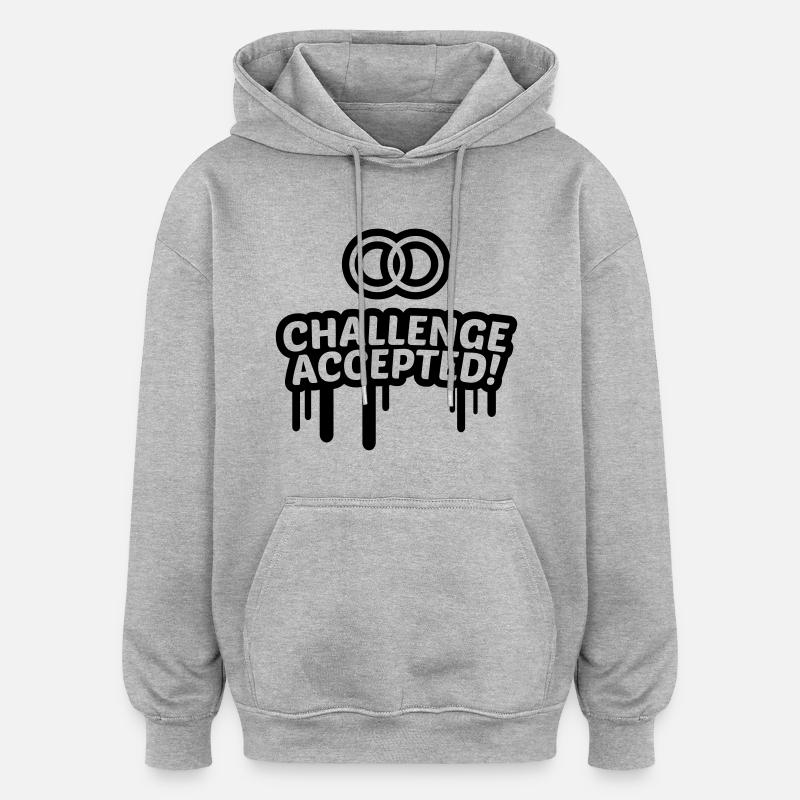 Wedding challenge accepted 1 c - Oversized Unisex Hoodie - heather grey