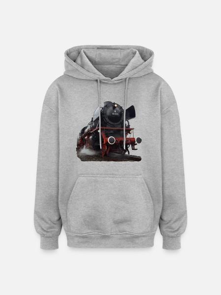 Dampflokomotive - Oversized Unisex Hoodie - Grau meliert