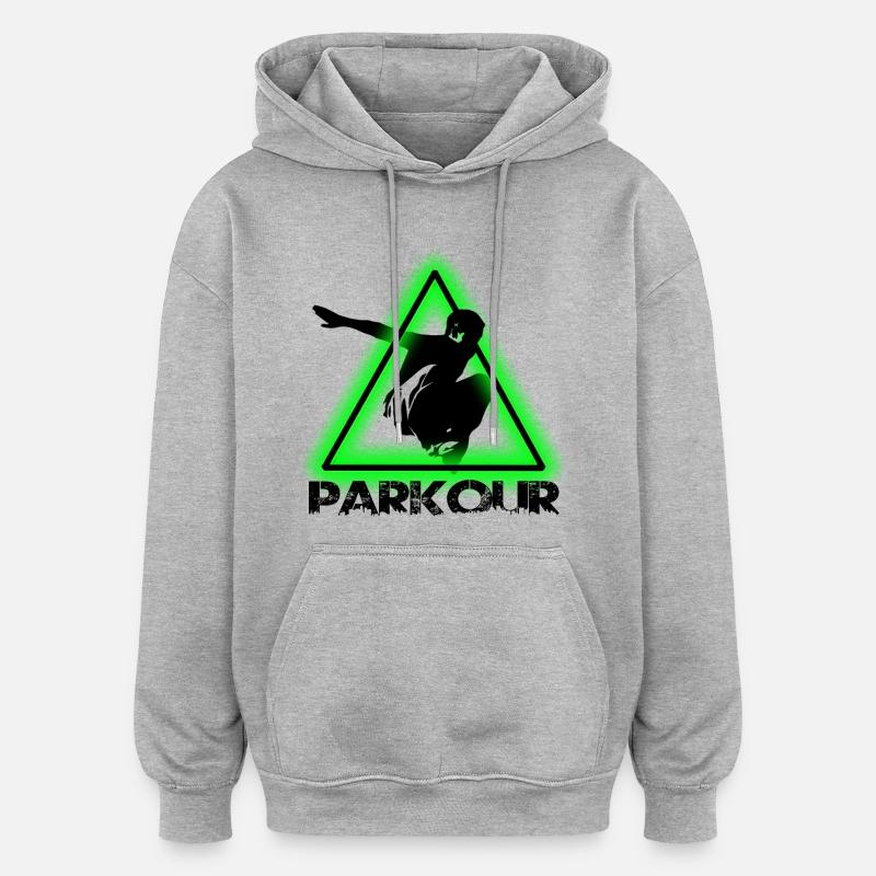 Parkour - Sweat à capuche oversize unisexe - gris chiné