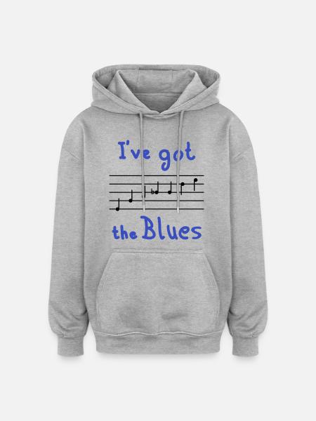 Blues Tonleiter in E - dunkel - Oversized Unisex Hoodie - Grau meliert