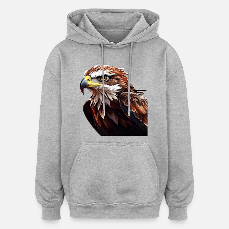 Powerful Eagle Head - Oversized Unisex Hoodie - heather grey