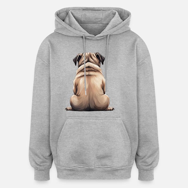 Carlin - Sweat à capuche oversize unisexe - gris chiné