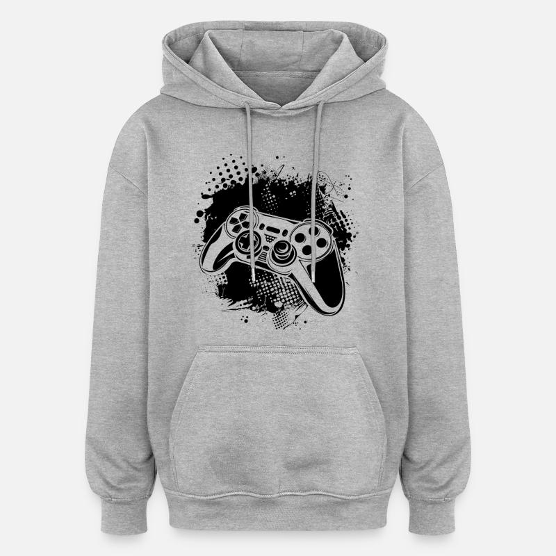 Game Controller - Oversized Unisex Hoodie - Grau meliert