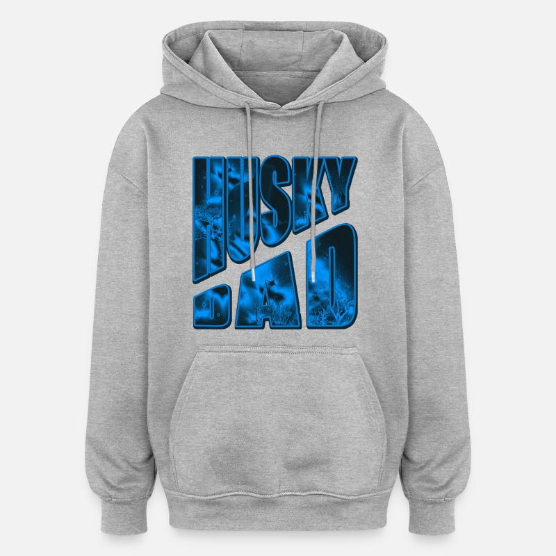 Husky Bad Neon Eisdesign - Sweat à capuche oversize unisexe - gris chiné