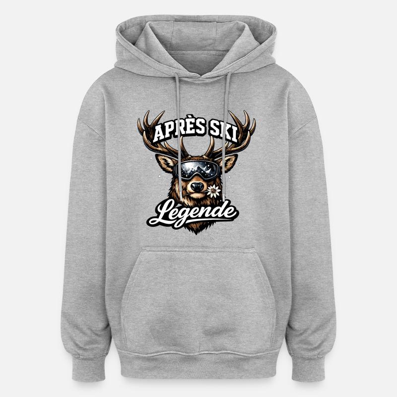 Après Ski Legend Piste Deer Gift - Sweat à capuche oversize unisexe - gris chiné