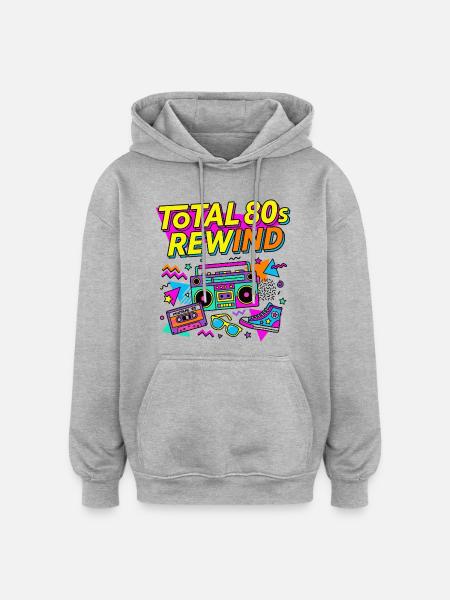 Total 80s Rewind - Oversized Unisex Hoodie - Grau meliert
