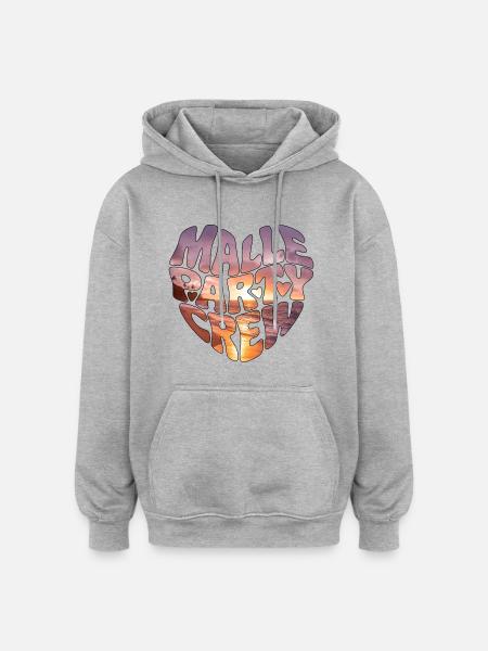 Malle Party Crew - Oversized Unisex Hoodie - Grau meliert