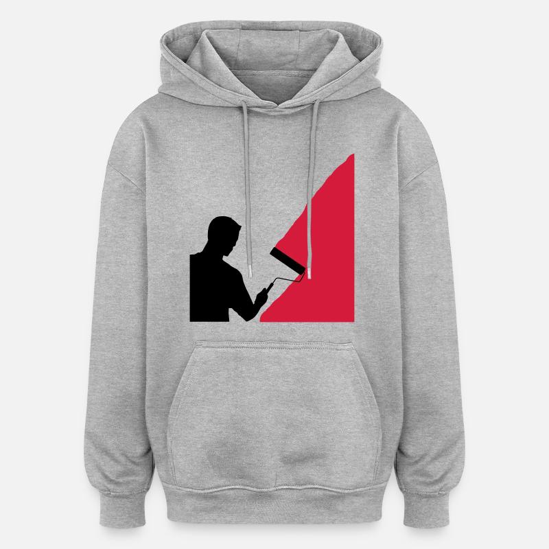 Peintres - Vecteur - Sweat à capuche oversize unisexe - gris chiné