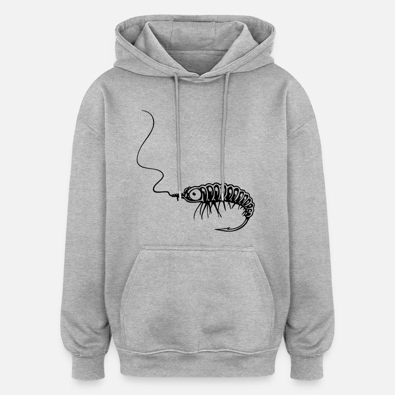 NYMPHE - Sweat à capuche oversize unisexe - gris chiné