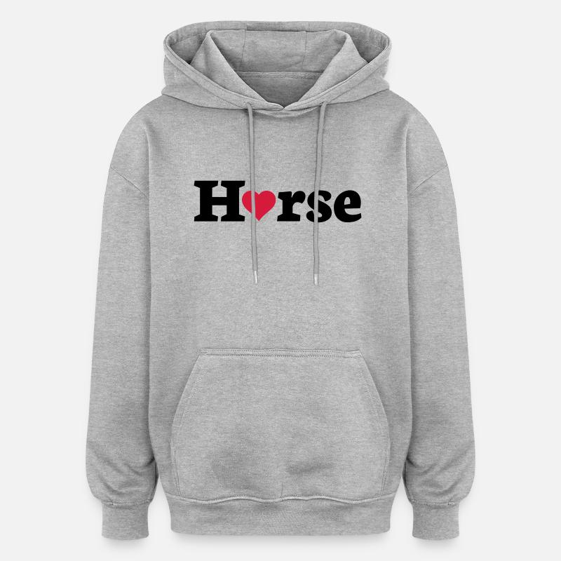 coeur de cheval - Sweat à capuche oversize unisexe - gris chiné