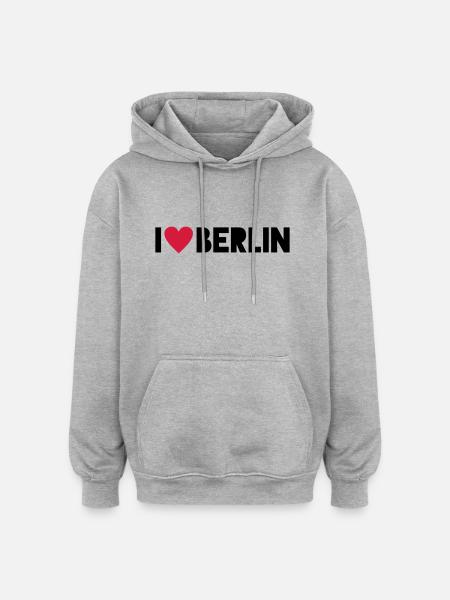 I Love Berlin - Oversized Unisex Hoodie - heather grey
