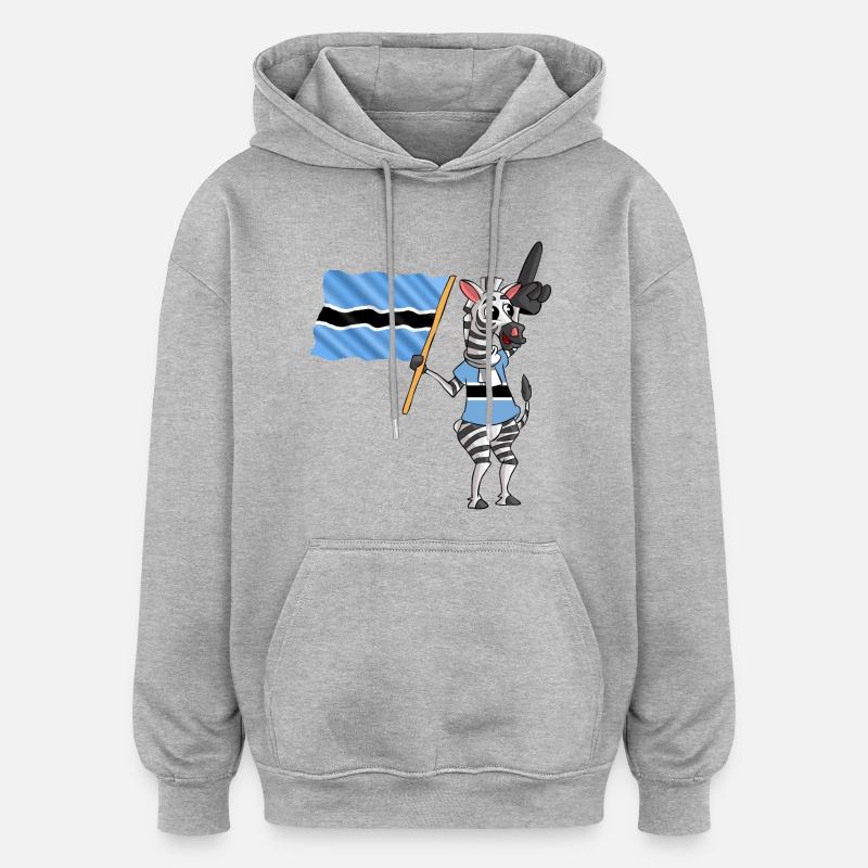 Botsuaner Zebra - Sweat à capuche oversize unisexe - gris chiné