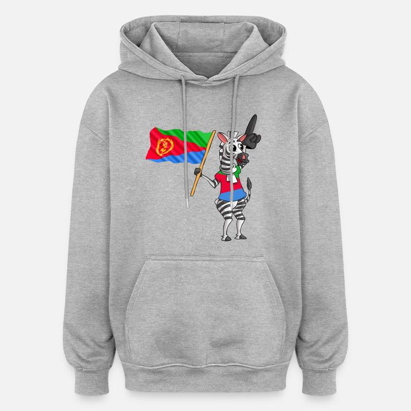 Erythréens Zebra - Sweat à capuche oversize unisexe - gris chiné