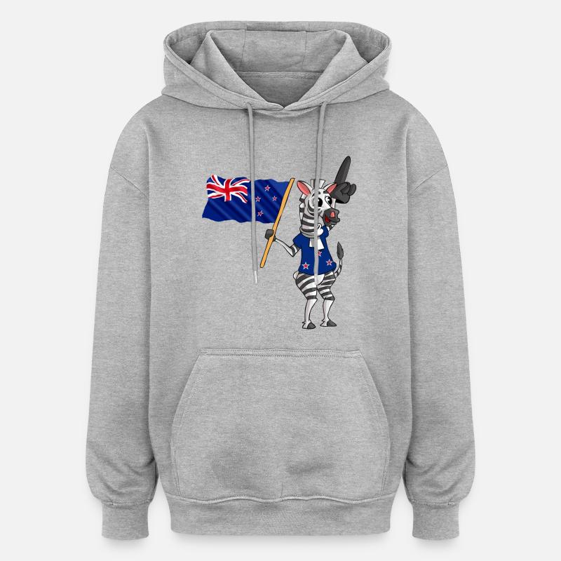 Neuseeländer Zebra - Oversized Unisex Hoodie - Grau meliert