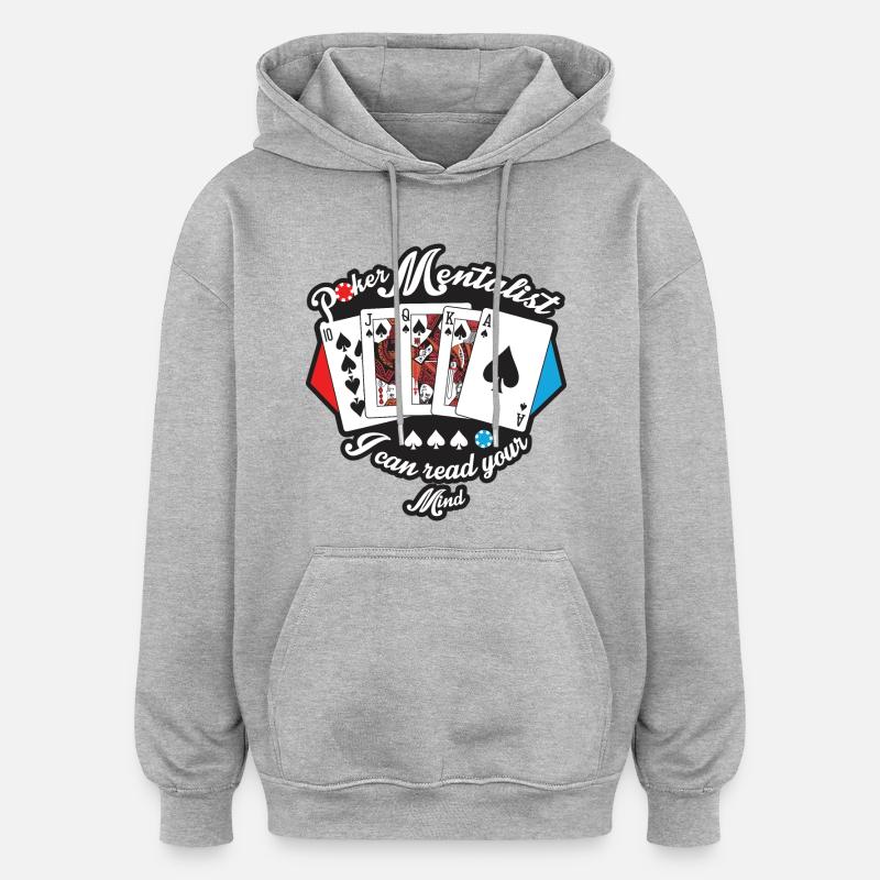 Poker Mind Reader - Oversized Unisex Hoodie - heather grey