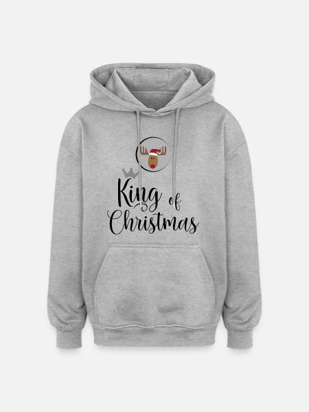 King of Christmas - Oversized Unisex Hoodie - heather grey