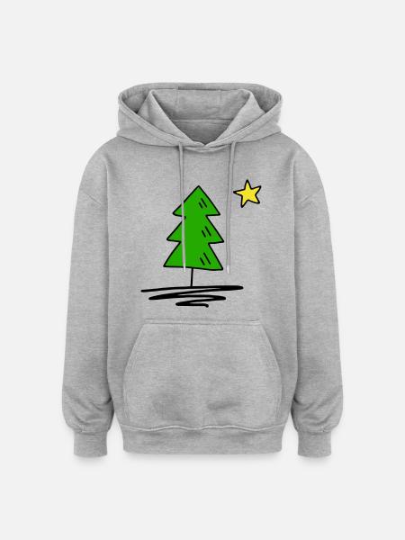 Fir tree - Oversized Unisex Hoodie - heather grey