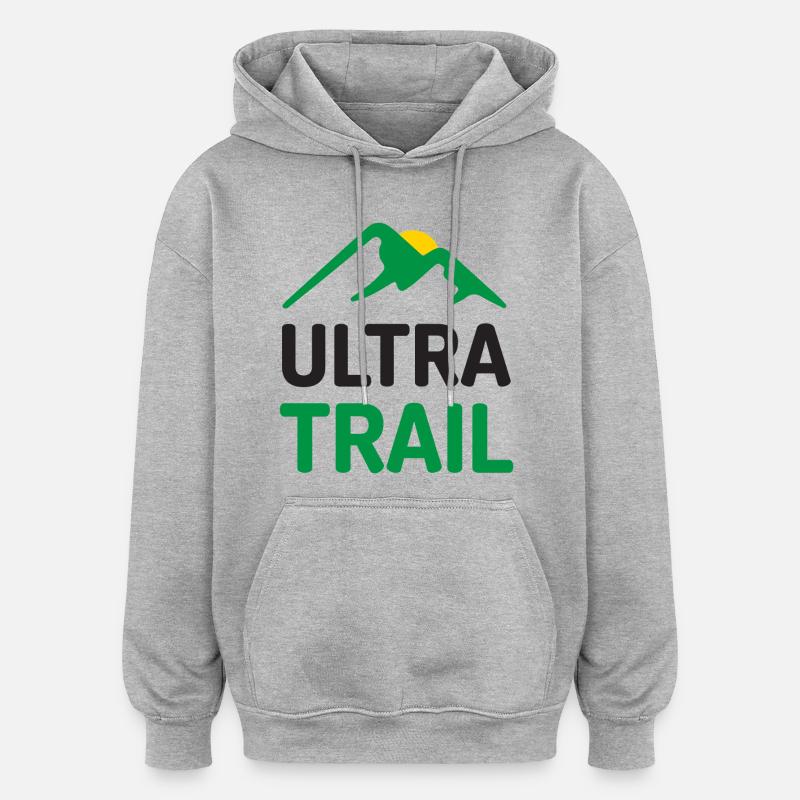 Ultra Trail - Sweat à capuche oversize unisexe - gris chiné