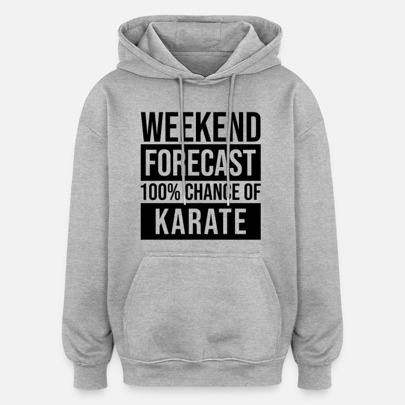 karaté - Sweat à capuche oversize unisexe - gris chiné