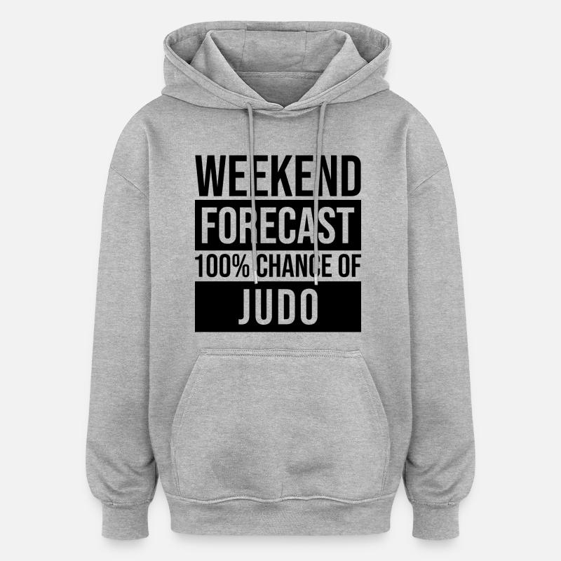 judo - Sweat à capuche oversize unisexe - gris chiné