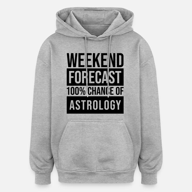 astrologie - Sweat à capuche oversize unisexe - gris chiné