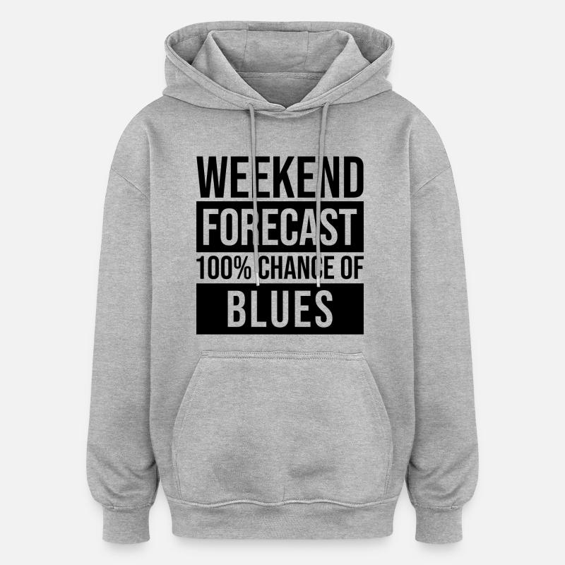 blues - Sweat à capuche oversize unisexe - gris chiné