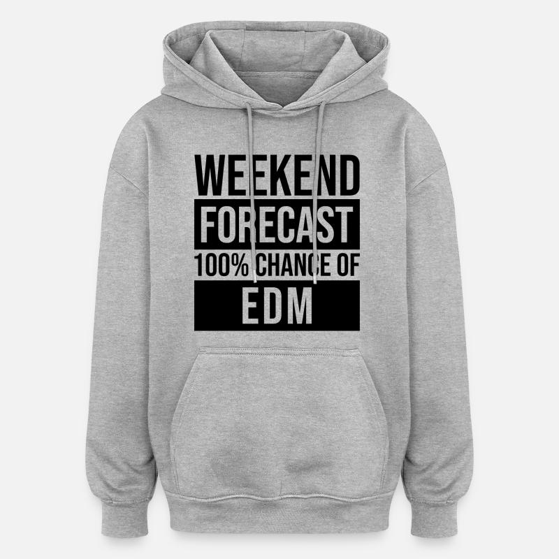 EDM - Sweat à capuche oversize unisexe - gris chiné