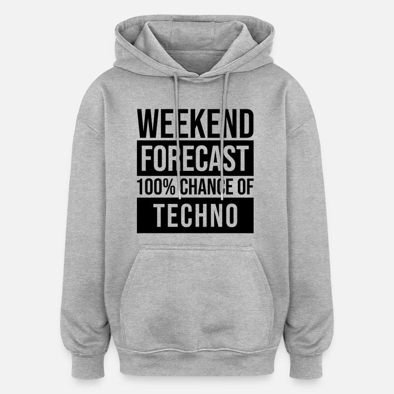 techno - Sweat à capuche oversize unisexe - gris chiné