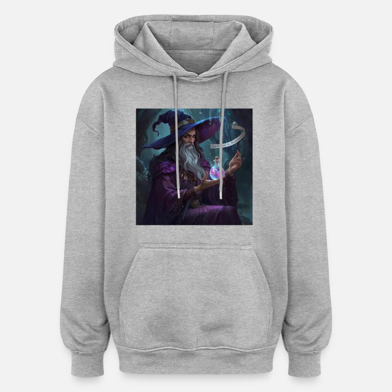 Waldzauberer und Phiole - Oversized Unisex Hoodie - Grau meliert