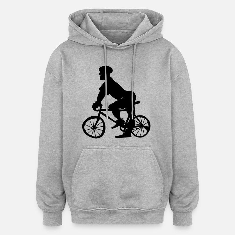 Police de bicyclette - Sweat à capuche oversize unisexe - gris chiné