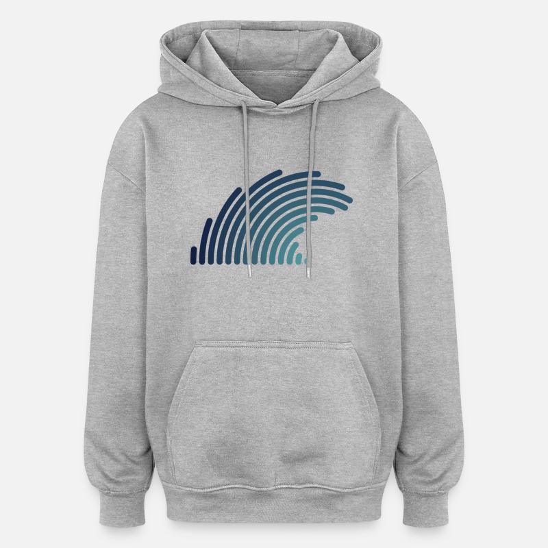 Blue Wave - Oversized Unisex Hoodie - Grau meliert