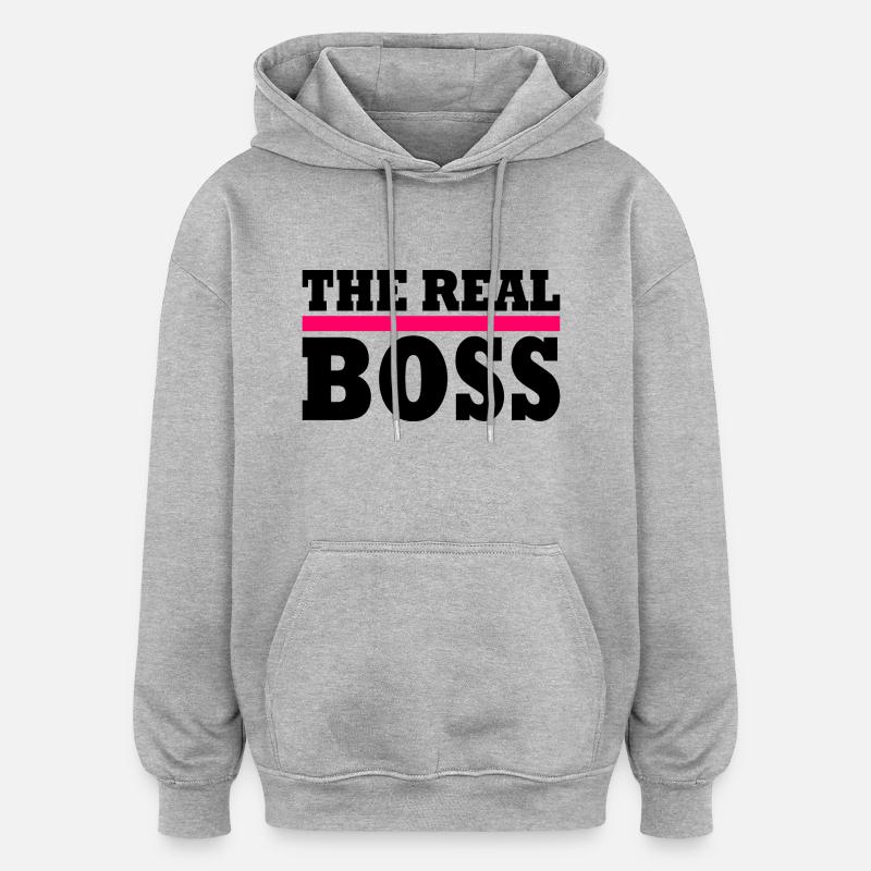 The real boss - Sweat à capuche oversize unisexe - gris chiné