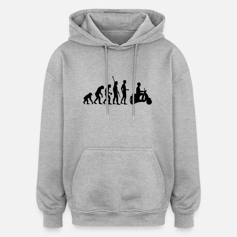 evolution_ - Sweat à capuche oversize unisexe - gris chiné