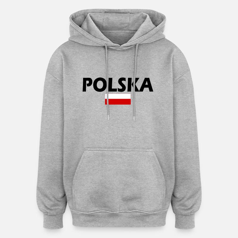 Polska - Oversized Unisex Hoodie - heather grey