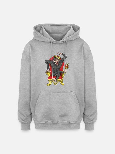 Bitcoin Monkey King - Beta Edition - Oversized Unisex Hoodie - heather grey