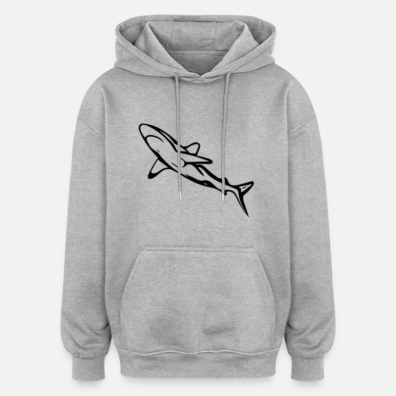 Élégant requin d’eau profonde - Sweat à capuche oversize unisexe - gris chiné