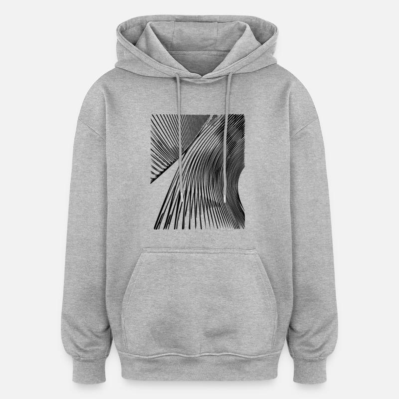 Courbes abstraites - Sweat à capuche oversize unisexe - gris chiné