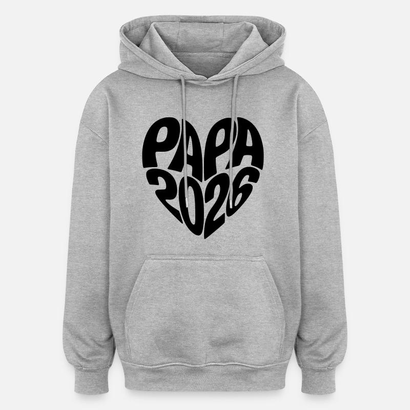 Papa 2026 - Oversized Unisex Hoodie - Grau meliert