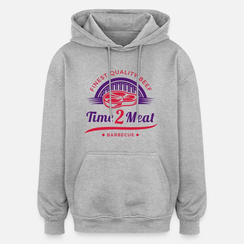 Temps 2 Viande - Sweat à capuche oversize unisexe - gris chiné