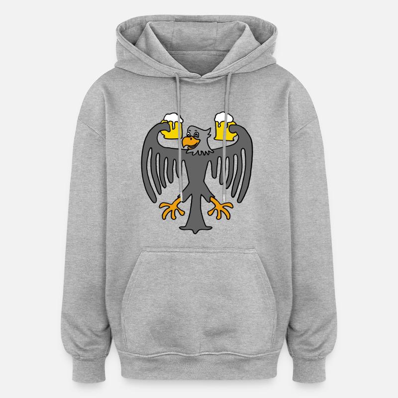Allemagne Eagle - Sweat à capuche oversize unisexe - gris chiné