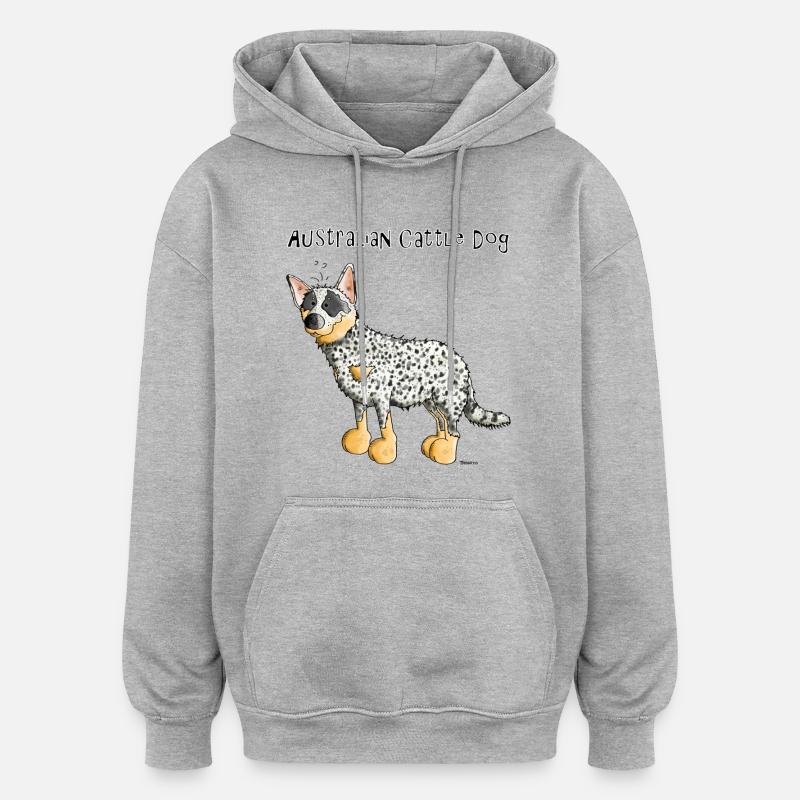 Bouvier Australien - Australian Cattle Dog - Sweat à capuche oversize unisexe - gris chiné