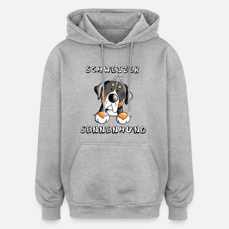 Großer Schweizer Sennenhund - Oversized Unisex Hoodie - Grau meliert