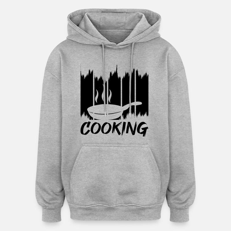 Cuire - Sweat à capuche oversize unisexe - gris chiné