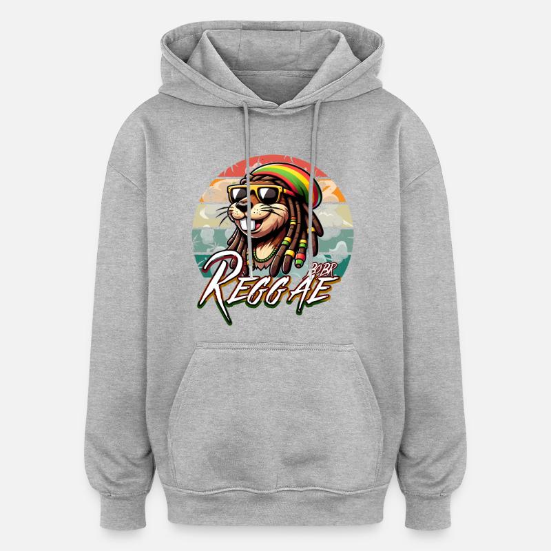 Bober Reggae - Rasta Bobr Marly - Sweat à capuche oversize unisexe - gris chiné