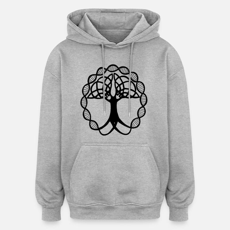 Arbre noir étrange - Sweat à capuche oversize unisexe - gris chiné