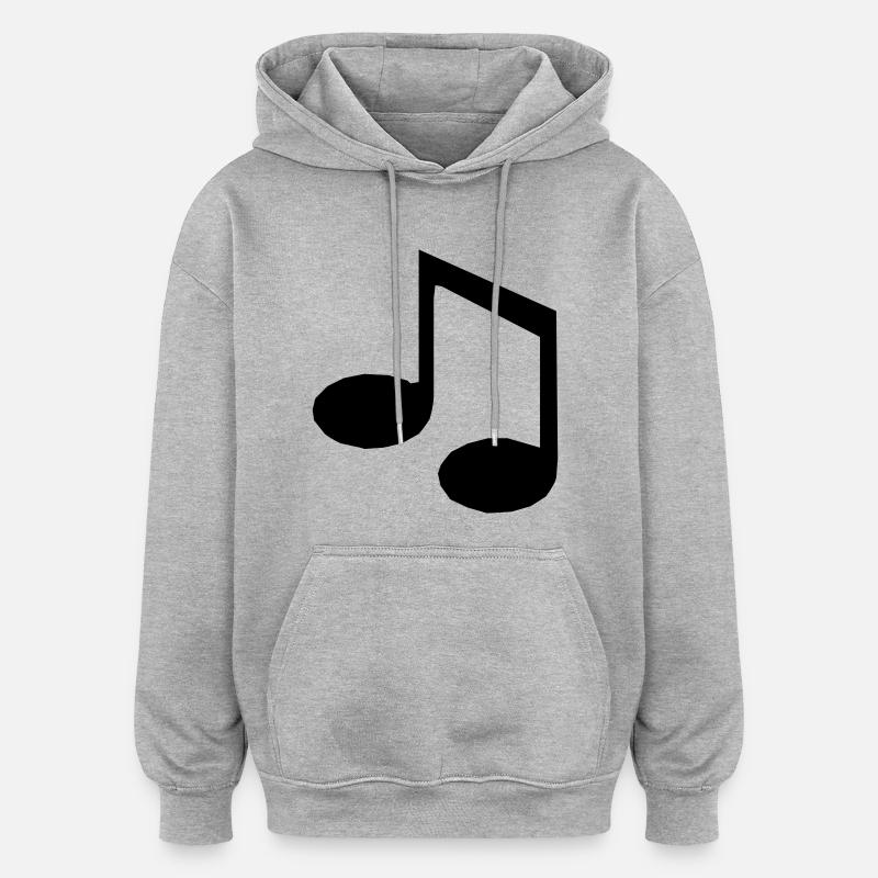 Note de musique - Sweat à capuche oversize unisexe - gris chiné