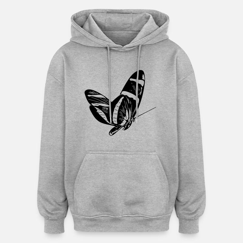 Schmetterling - Oversized Unisex Hoodie - Grau meliert